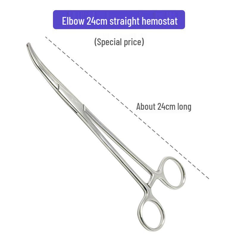 Stainless Steel Hemostatic Forceps - Pet Pliers, Needle Holder, Cupping Clip, Surgical Vascular Tool (Straight & Curved Tips)