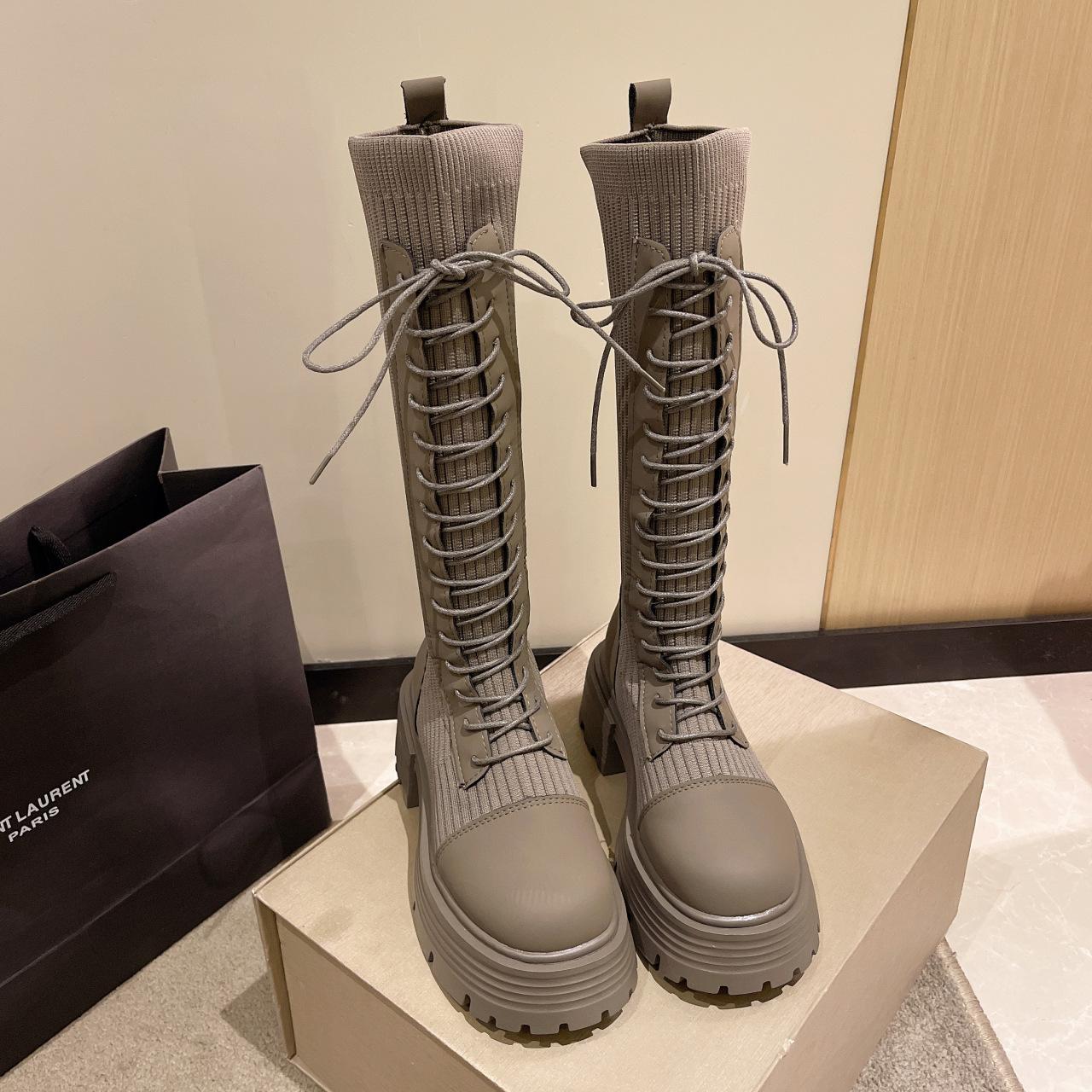 

Elastic boots women s autumn 2025 new Internet celebrity fashion British style socks boots thick-soled thin women s boots 40