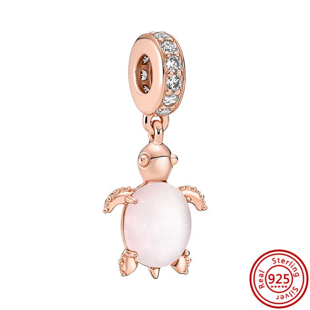 

Новый Стерлингового Серебра 925 Розовый Синий Черепаха Серии Морская Звезда Нежный Кулон Бусины Подходит Подвески Браслет Ювелирные Изделия