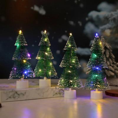 Christmas Tree With Needles Christmas Decorations Colorful Luminous Night Light Desktop Ornaments Gifts