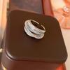Light Luxury Inlaid Cubic Zircon Finger Ring for Women Classic Cross Design Open Ring Bride Zircon for Engagement Wedding