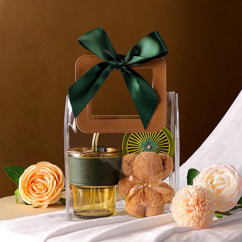 Summer Essentials Gift Set Bamboo Cup, Bear Towel & Fan Set