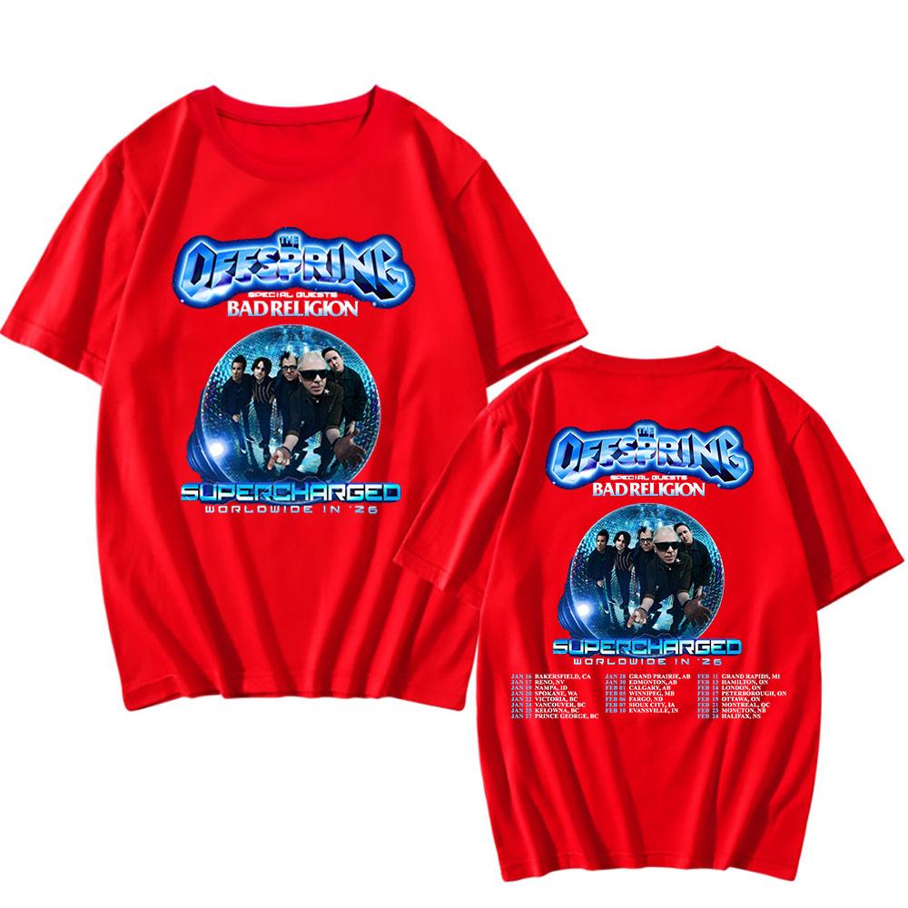 The Offspring SUPERCHARGE Worldwide in 2026 Tour Tshirts Cotton Short Sleeve Casual T-shirt Graphic Printing Clothing