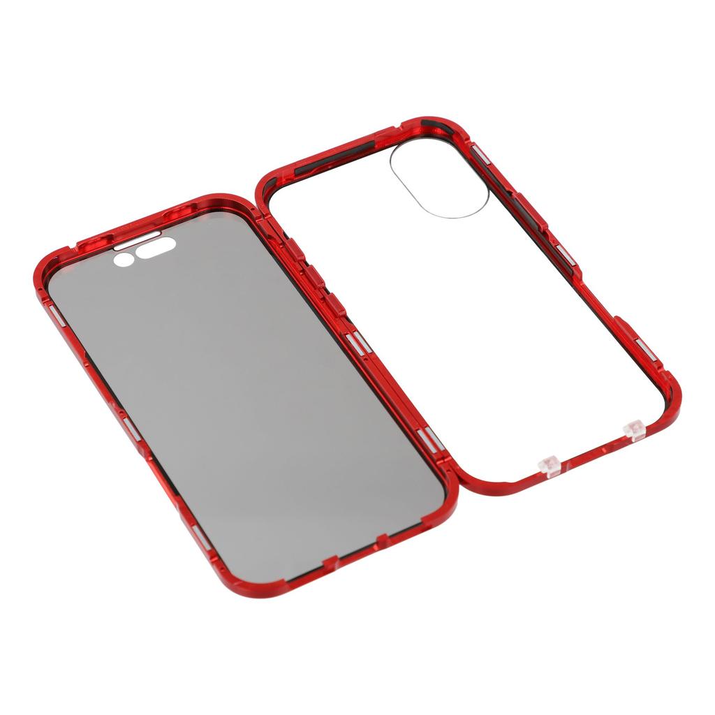 For iPhone 17 Case with Anti-Spy Screen Protector Tempered Glass Metal Phone Cover Magnetic Clasp