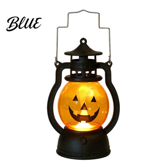 Halloween Retro Horse Lantern Pumpkin with LED Light Portable Funny Hanging Light Faces Safe Flame-Free Decoration for Indoor Outdoor Party Use Cute