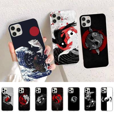 Θήκη Τηλεφώνου με Ψάρια Koi Κίνας για iPhone 11 12 13 Mini Pro Max 8 7 6 6S Plus X 5 SE 2020 XR XS Θήκη κέλυφος