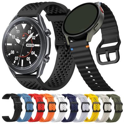 Měkký silikonový sportovní náhradní řemínek 22 mm pro Samsung Galaxy Watch 3 45 mm 46 mm / Gear S3 Frontier, prodyšné náramky