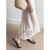 Lace Sling Dress Women Summer Embroidered Sweet Simple Basic Party Elegant Female Sleeveless Long Dress