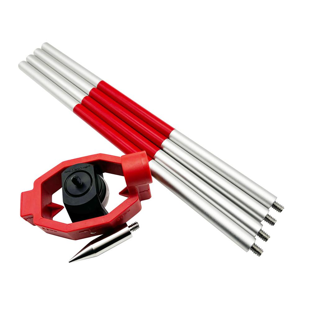Offset -30/0 /+17.5mm Mini Prism With Aluminium Alloy 4 Poles Replacement For Total Stations Surveying