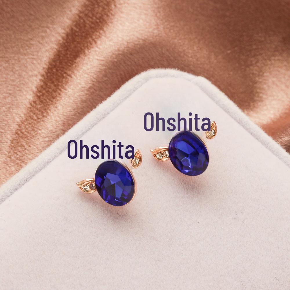 Crystal Gem Antler Earrings - Three-Dimensional Christmas Reindeer Design