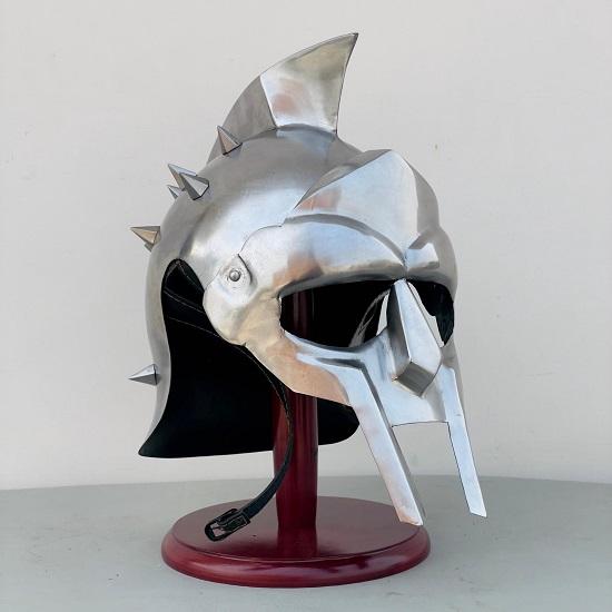 Gladiator Helmet-Knight Roman Soldier Maximus Helmet Larp Halloween Costume
