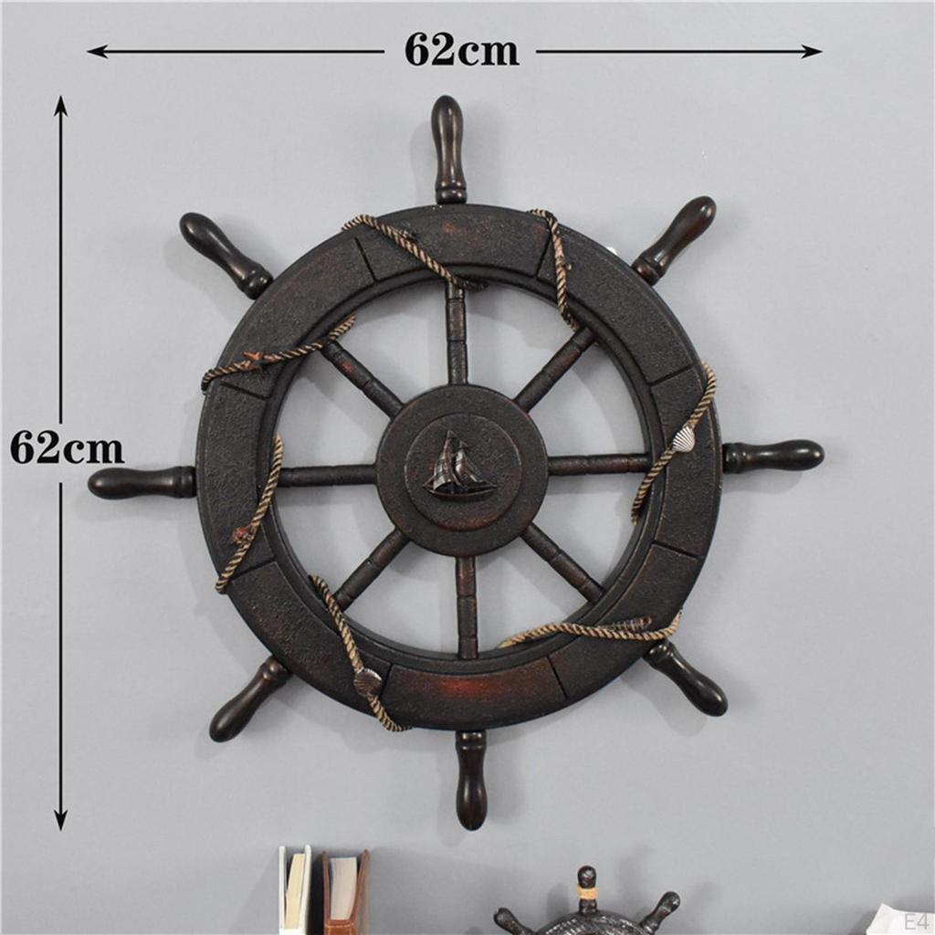Boat Ship Steering Wheel Hanging Decor Mediterranean Nautical Decoration Home Decorations