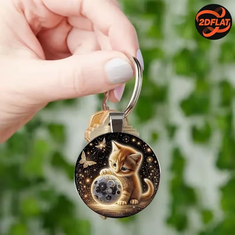 Cute Orange Kitten Keychain Fashion Creative Pendant Accessories