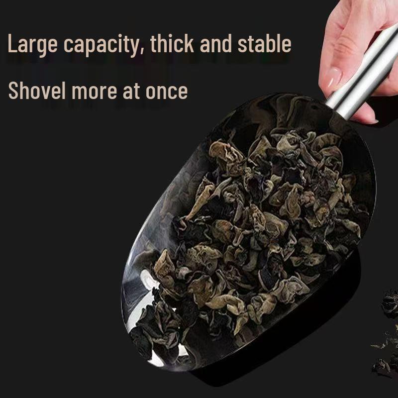 Thickened Stainless Steel Ice and Grain Scoop for Milk Tea Shops, Kitchens, and Supermarkets