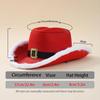 Christmas Red Denim Frayed Edge Santa Hat for Holiday Performances