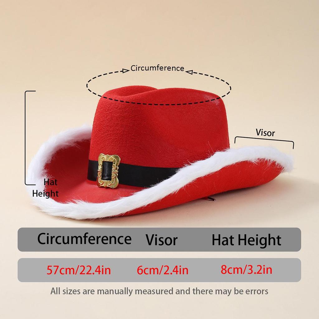 Christmas Red Denim Frayed Edge Santa Hat for Holiday Performances