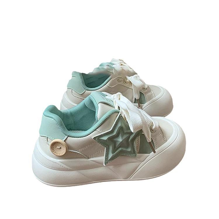 2025 new summer little white shoes female cute platform casual versatile milk huhu big head bread shoes round head board shoes
