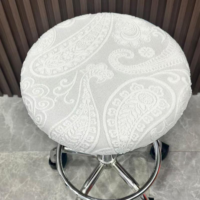 1PC Jacquard Round Stool Cover Bar Stool Cover Home Decoration Soft Dustproof and Wear-resistant Chair Cover