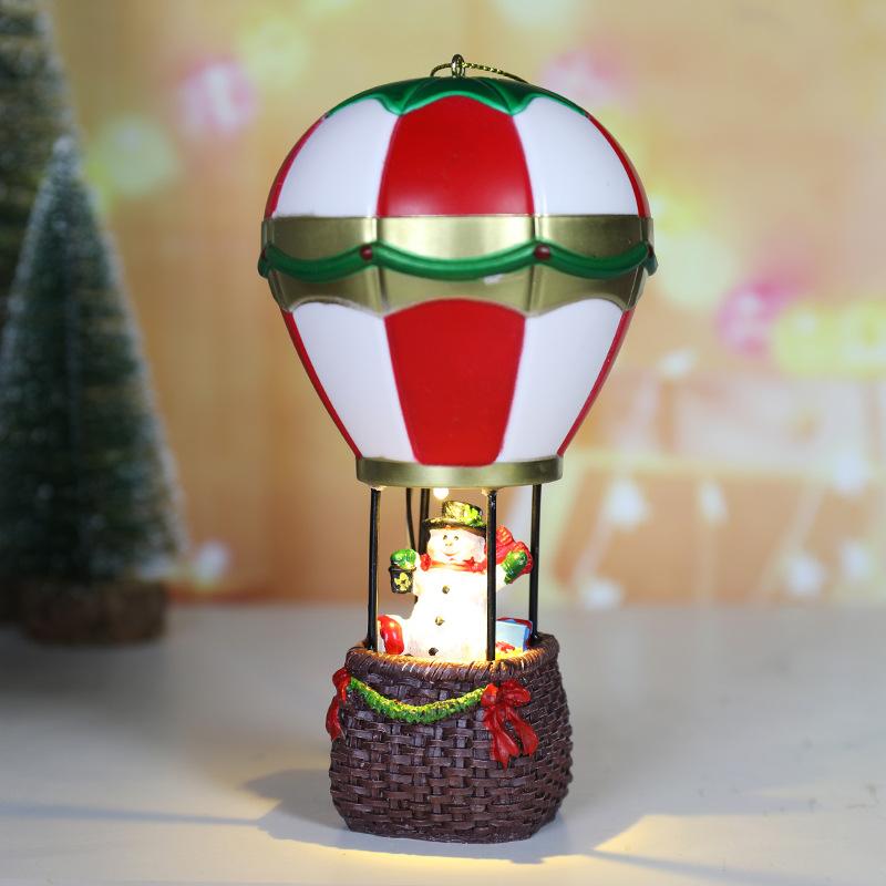 

Cabin Decoration Christmas Glowing Ornaments Resin LED Houses Christmas Kid Gifts Snowman Santa Claus Microlandscape Ornament