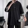 Summer Large Big Loose Round Back [foveitaa] Clothes, Men's T-shirts, 3/4 Sleeves, Plain, Size, Silhouette, Summer, Fit, Collar, Soft, Comfortable,