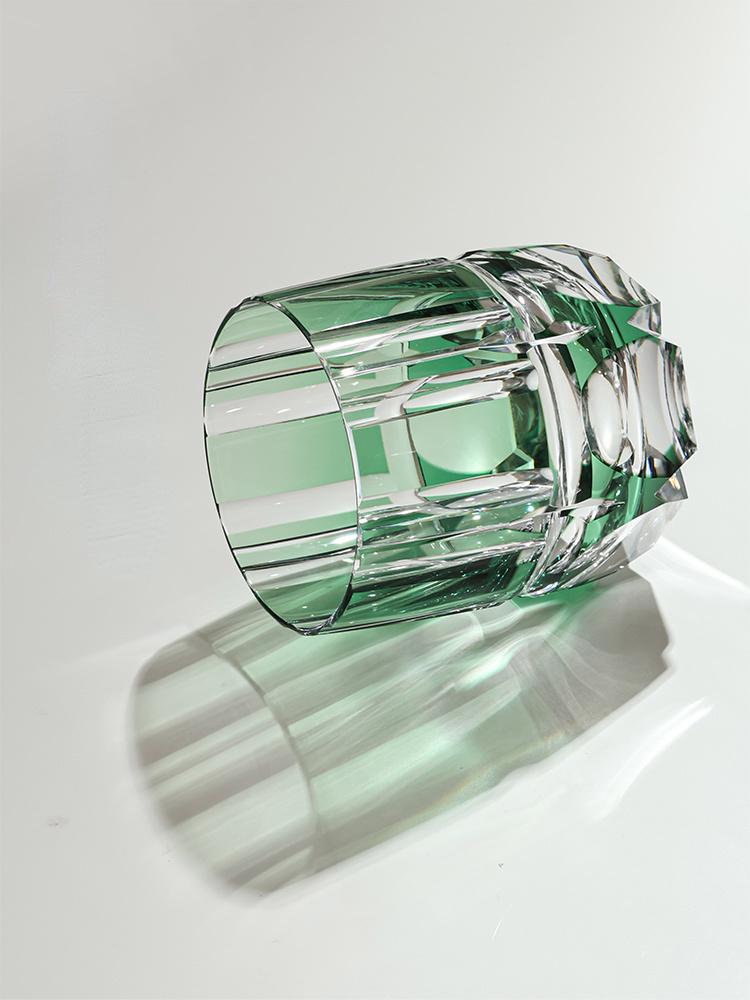 250ml Green Bamboo Whiskey Rock Glass 2023 Latest Japan KAGAMI Design Crystal Wine Tasting Cup Spirits Liquor XO Whisky Snifter