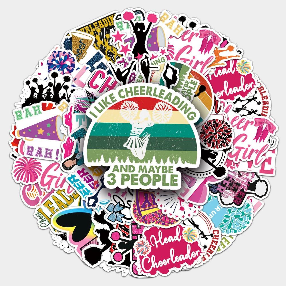 10/50pc Cheerleaders Cheer Small Waterproof Stickers for Girls Water Bottle Notebook Laptop Wall Stationery Desk Scrapbook Decor
