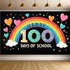 Rainbow Celebration Decoration Joyful Vibrant Heart-shaped Heart Backdrop Cheerful Classroom Background for School