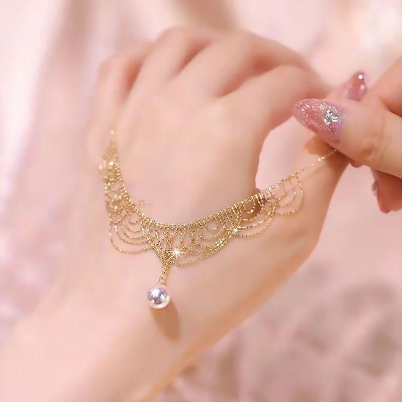 

Жемчужное ожерелье с полой кисточкой для женщин, модная изысканная элегантная темпераментная цепочка на ключицу