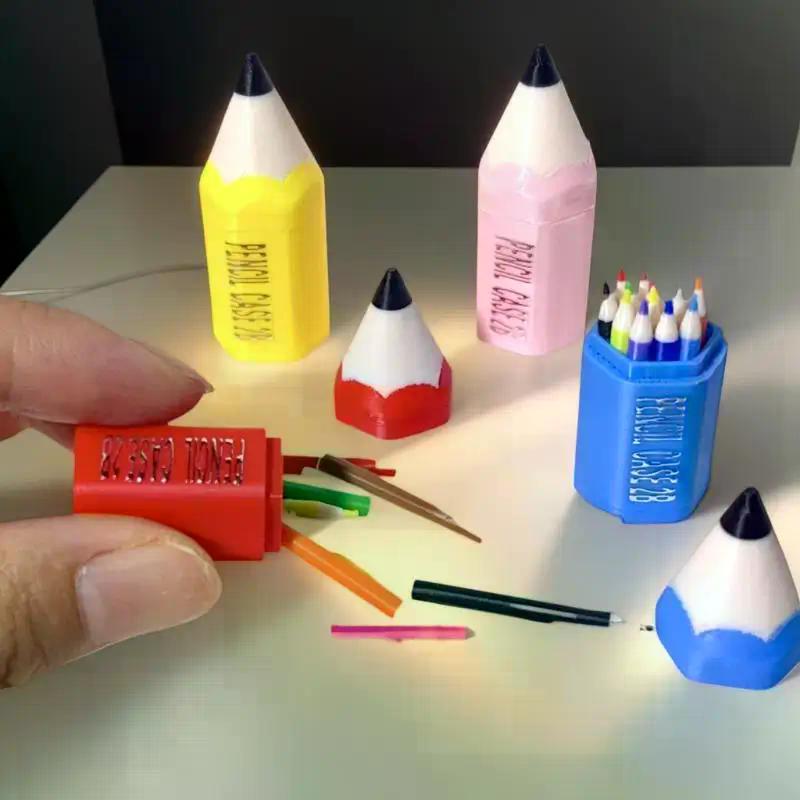 10/12Pcs Kid Pretend Play Toy Dollhouse Miniature Colored Pen Mini Pencil School Supplies Model Doll House Accessories