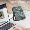 Portable Desk Fan Mini USB Rechargeable Fan Foldable Small Desktop Fan with Power Display Portable Table Fan for Home Office