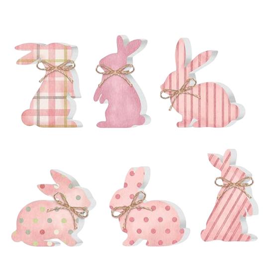 1 Set Easter Rabbit Table Sign Farmhouse Rustic Bunny Decoration Home Office Spring Easter Holiday Party Table Centerpiece Ornament