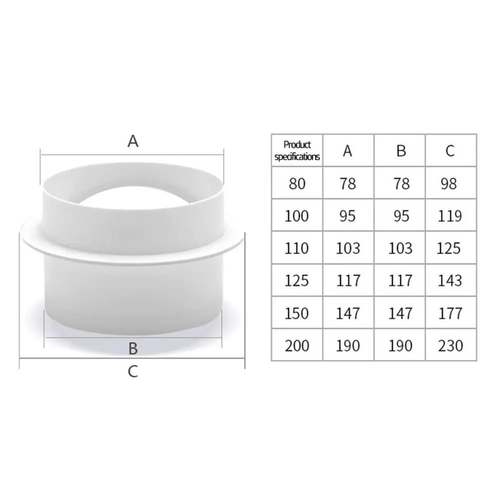 80-150mm PVC Round Pipe Draft Blocker Backdraft Damper One Way Ventilation Fan Air Duct Check Valve Kitchen Ventilation Grill