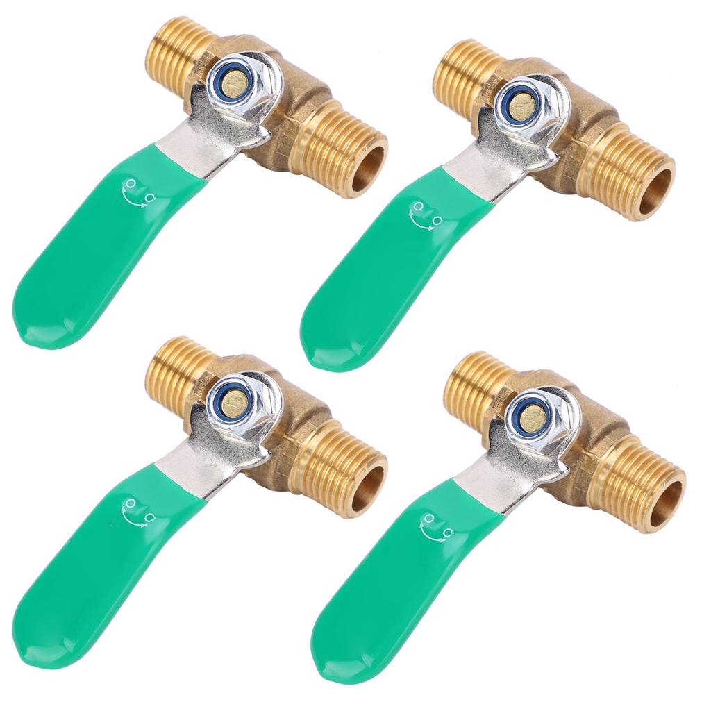 4pcs 1 4in Ball Valve Thicken Double External Thread Brass Drain Shut Off Switch Water Pipe Plumbing Systerm