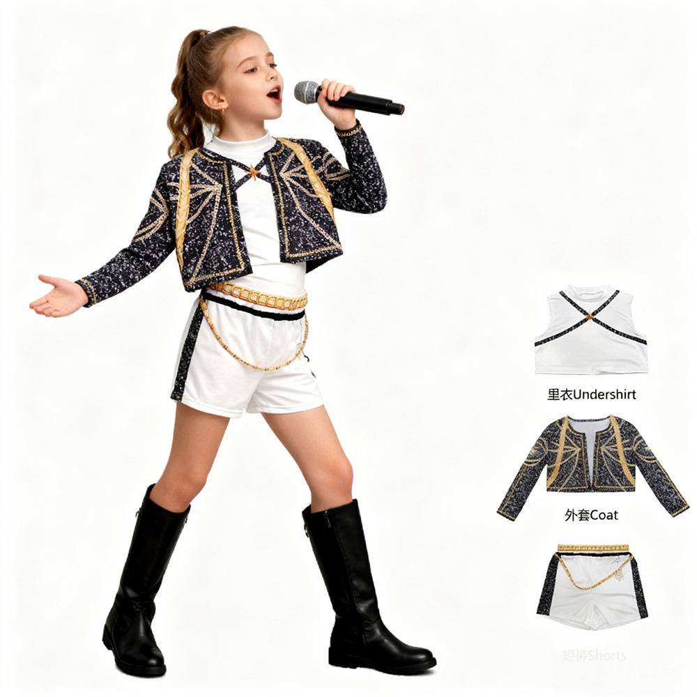 In Stock  Rumi Cosplay Coat Vest Shorts Costume Set Zoey Mira Dress Up Child Halloween Carniva Suit