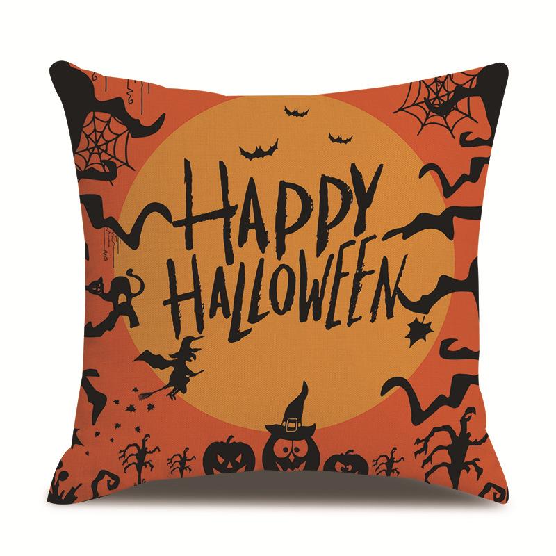Halloween Linen Pillow Cover Printed Pillow Cover