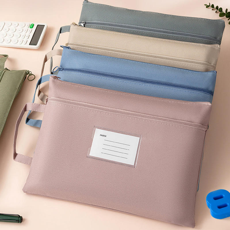 Portable Waterproof File Organizer Double Layers Large Capacity Document Bag For Office School Supplies Travel Storage Oxford Cloth Holder