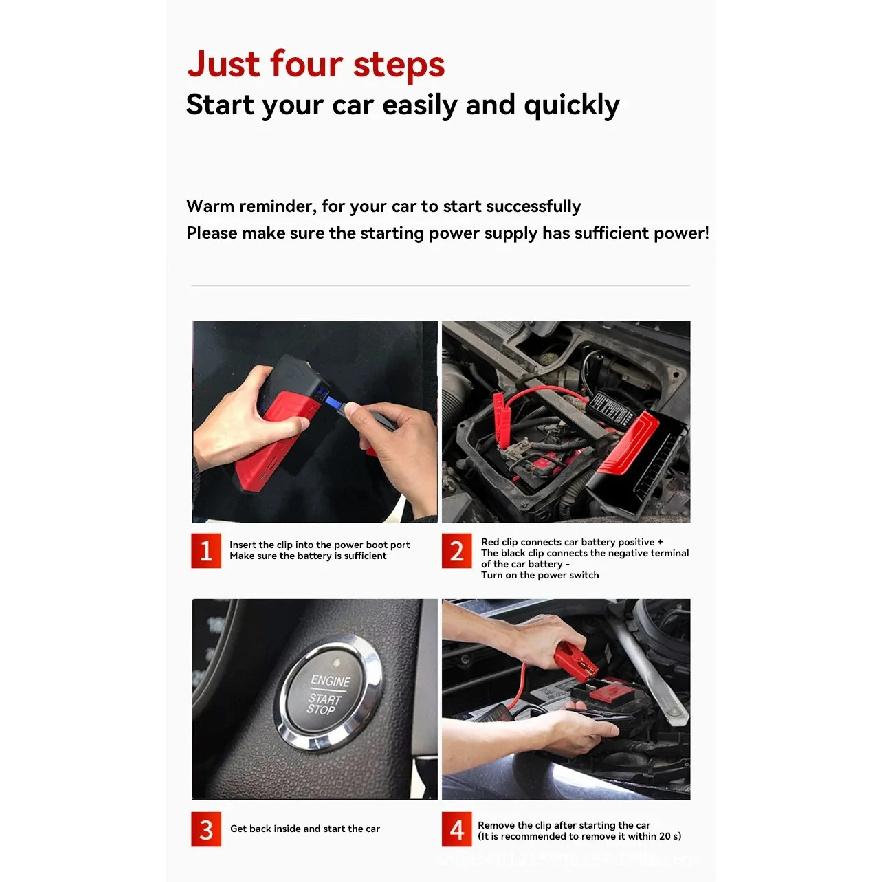 2026 Portable Car Jump Starter Power Bank Car Booster Charger 12V Starting Device Petrol Diesel Car Emergency Booster