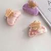 Elegant Acetic Acid Flower Hair Claw Small Flower Hair Crab Clip French Shark Clip  Women