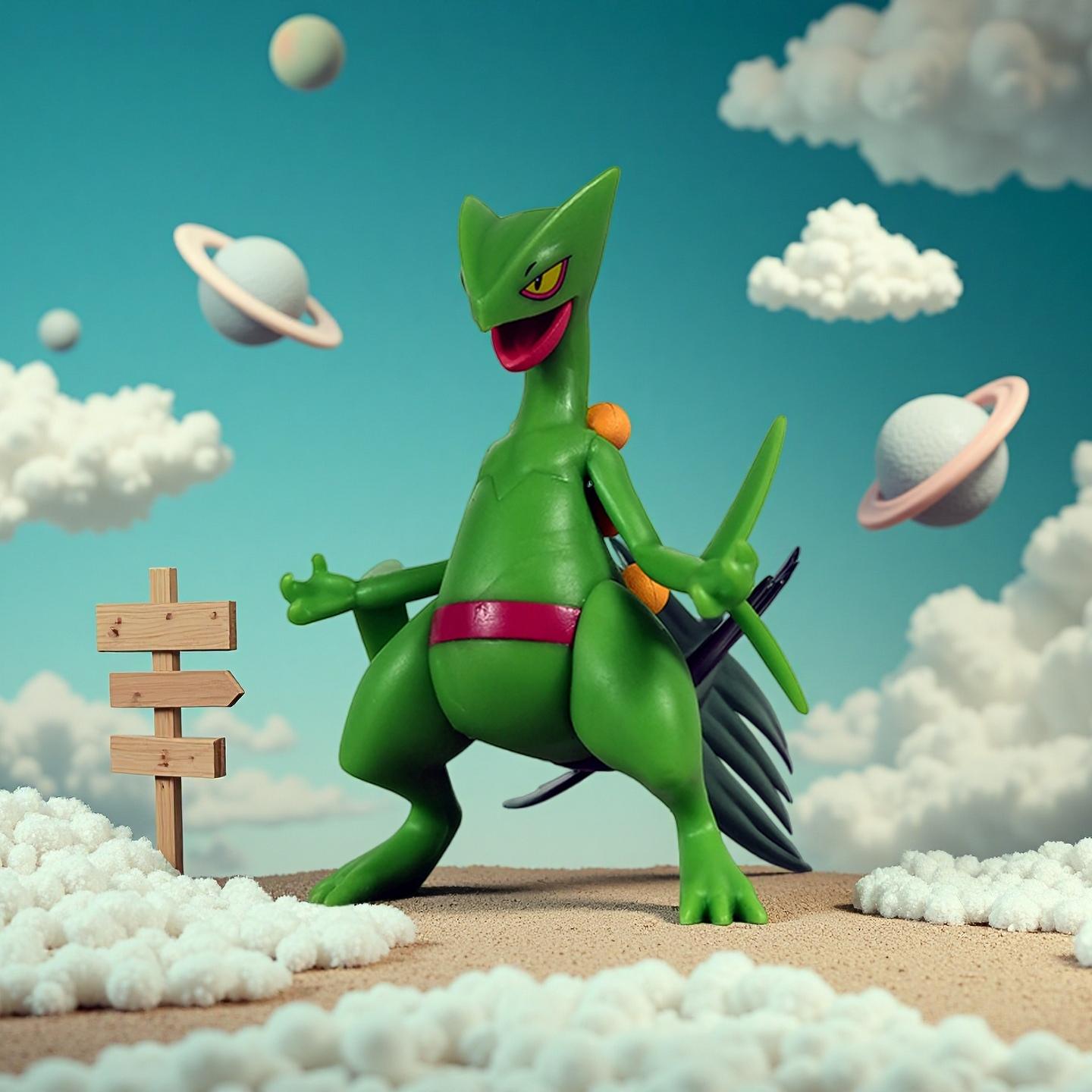 

Pokemon Sceptile Ace Lizard King 9cm Gk Desk Toy - Anime Themed Collectible Action Figure Model Surprise Gifts For Pets