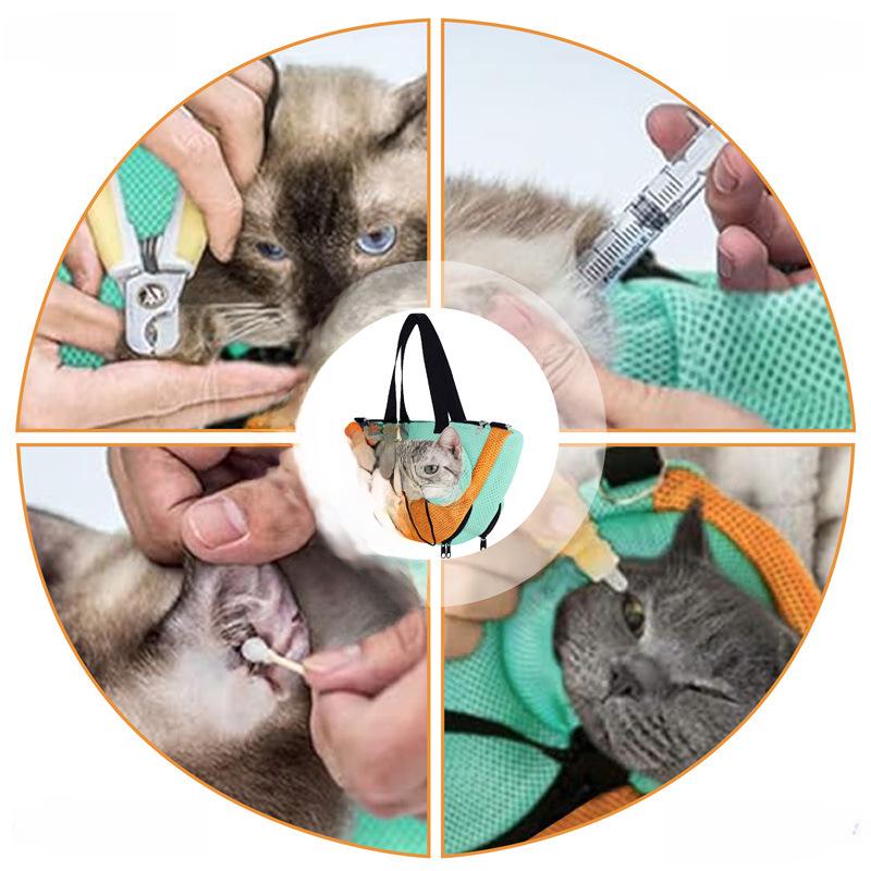 Přenosná taška pro kočky: Síťka na mytí a úpravu, Pevný design proti poškrábání