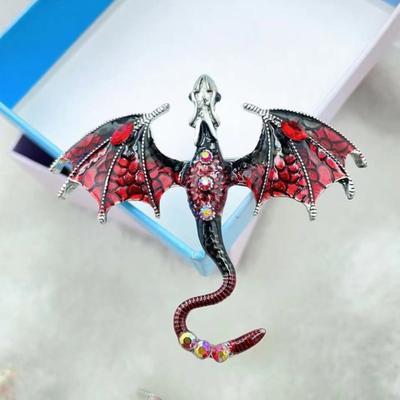 Yousheng Winged Dragon Brooch Retro Colorful Dragon Brooch Pin Decorative Alloy Lapel Pin Clothes Accessory for Backpack Hats Jackets Decoration