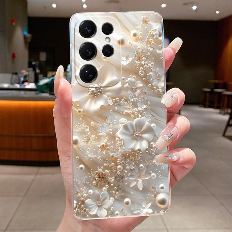 Bag Clear Case For New Hot Samsung Galaxy S26 Ultra S26 edge S 26 Plus Cover Luxury Pretty Butterfly Flower Soft TPU Phone Cases