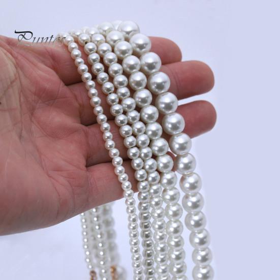 4/5/8/10mm Women Necklace Beaded Elegant Temperament Noble Dainty Luxury High Gloss Faux Pearl Clavicle Necklace Fashion Jewelry