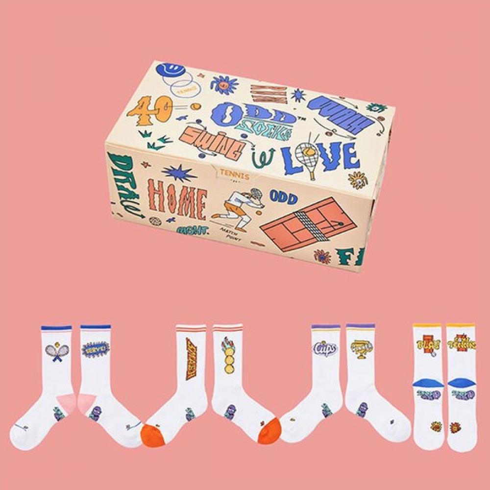 Coolmax Odd Socks 4 Pack Tennis Crew Socksb