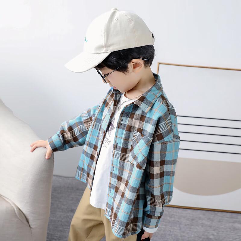 Boys  Plaid Long-Sleeve Shirt 130