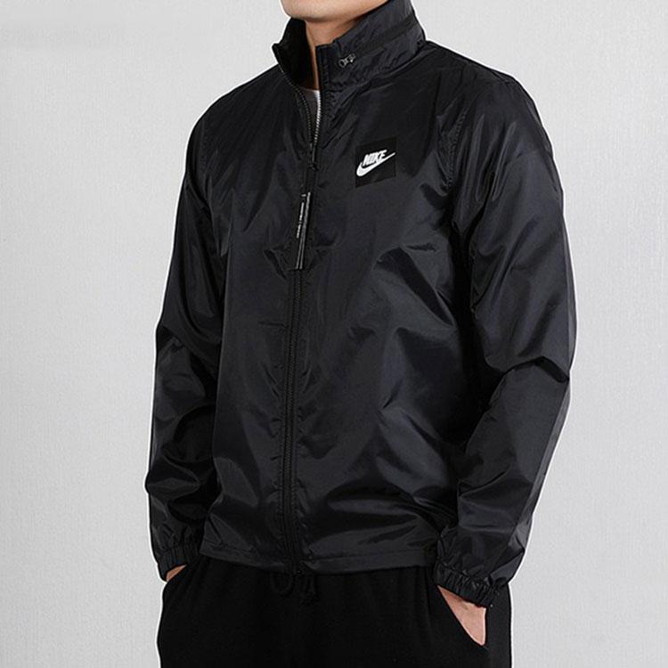 Nike Solid Color Casual Breathable Sports Hooded Jacket Men Outerwear Black AR2609-011