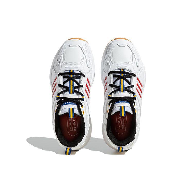 Adidas Neo JZ Runner Leather Suede Casual Slip-Resistant Durable Lightweight Low-Top Lifestyle Shoes Unisex Sneakers White Red IG9432