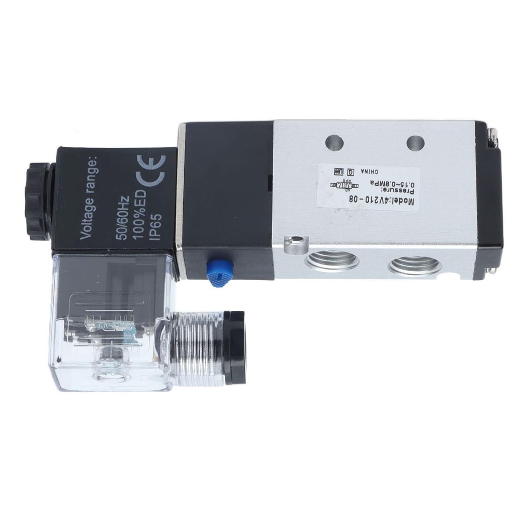 4V210?08 Electric Solenoid Valve Normal 2 Position 5 Ways Air Compressed Drain Valve for Automatic