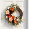 Herbst Sonnenblume Pfingstrose für Haustür, Herbsternte Thanksgiving Kranz mit Seidenblumen, Rustikales Bauernhaus Wandbehang
