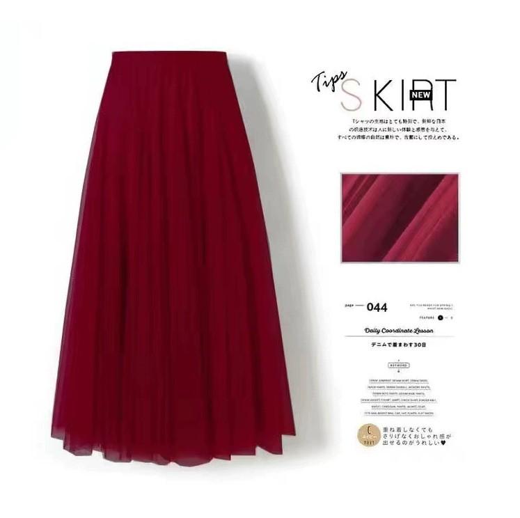 Dámská pevná skládaná elegantní midi elastická sukně v pase